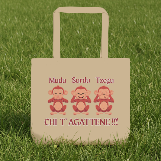 Shopping bag ecologica "Mudu, Surdu, Tzegu..."